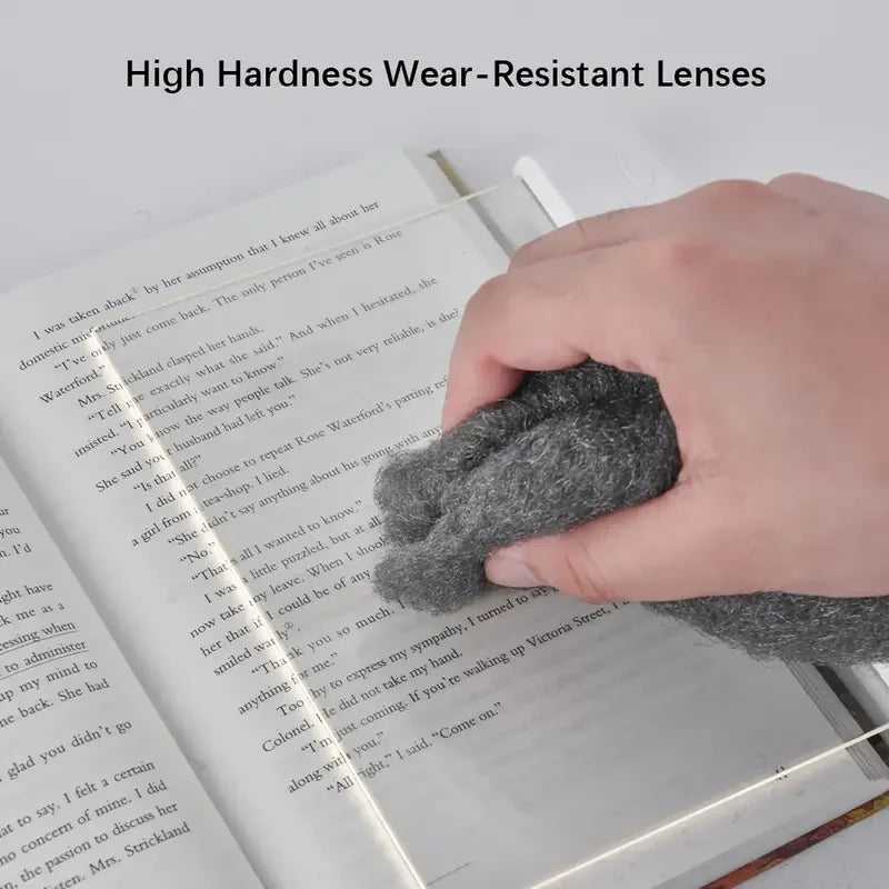 Rechargeable LED Flat Panel Book Light | 3 Color Dimmable Clear Reading Lamp