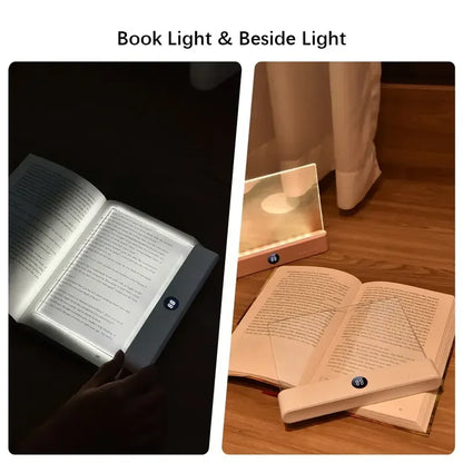 Rechargeable LED Flat Panel Book Light | 3 Color Dimmable Clear Reading Lamp