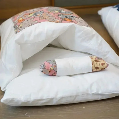 Kawaii Removable Cat Bed | Cozy Hooded Sleeping Bag Nest for Cats