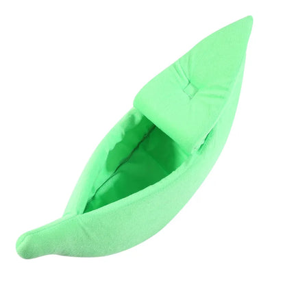 Banana Shape Cat & Small Dog Bed | Cozy Winter Deep Sleep Pet Nest