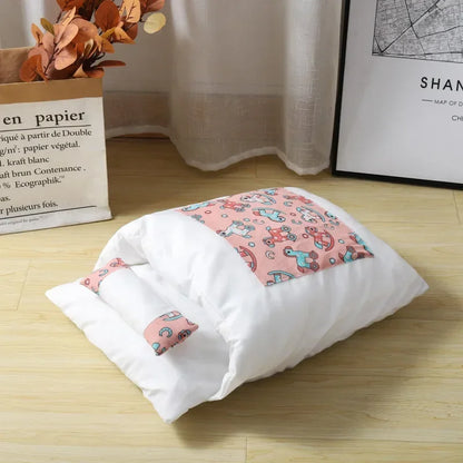 Kawaii Removable Cat Bed | Cozy Hooded Sleeping Bag Nest for Cats