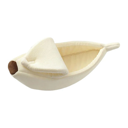 Banana Shape Cat & Small Dog Bed | Cozy Winter Deep Sleep Pet Nest